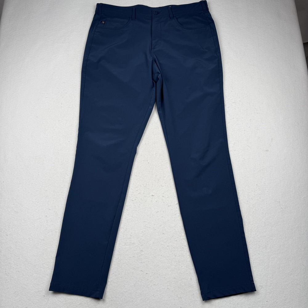 Mizzen+Main Pants Mens 36x34 Blue Helmsman Slim Performance Chino Zip Pocket